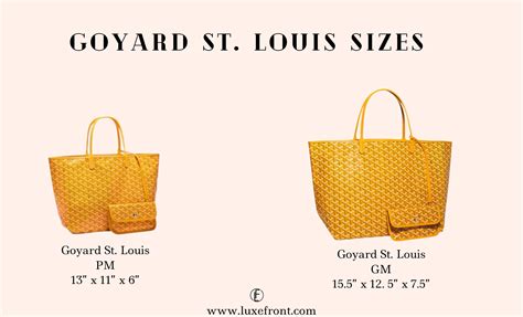 goyard st. louis tote bag|goyard st louis size comparison.